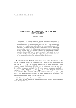 MARGINAL DENSITIES OF THE WISHART DISTRIBUTION Evelina