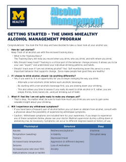 GETTING STARTED - THE UMHS MHEALTHY ALCOHOL