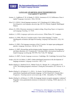 Andrews, S. (2007). Teacher language awareness. Cambridge, UK