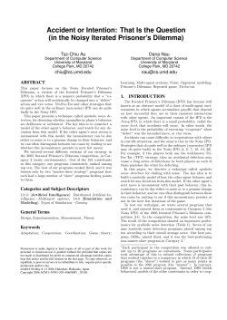 in the Noisy Iterated Prisoner`s Dilemma
