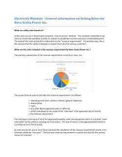 General information on Setting Rates for Nova Scotia Power Inc.