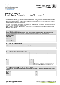 OP1 Organic Exporter Registration
