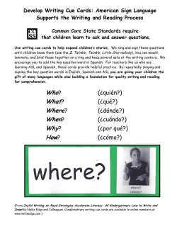 Develop Writing Cue Cards: Use Sign Language English and Spanish