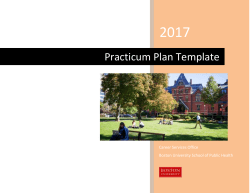 Practicum Plan Template