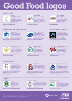 Healthy eating Sustainability and animal welfare British produce