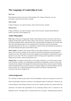The Language of Leadership in Laos
