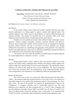 Synthesis of Hematite-Alumina Red Pigment for porcelain