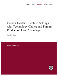 Carbon Tariffs: Effects in Settings with
