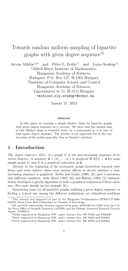 Towards random uniform sampling of bipartite graphs with given