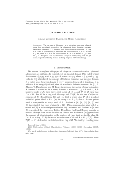 ON &phi;-SHARP RINGS 1. Introduction We assume throughout this