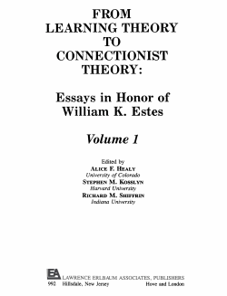 FROM LEARNING THEORY TO CONNECTIONIST THEORY