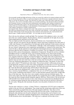 Formation and impact of solar winds