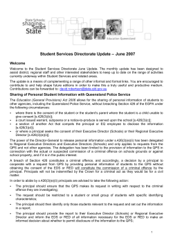 Student Services Monthly Update - June 2007