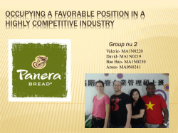 Occupying a Favorable Position in a Highly Competitive Industry