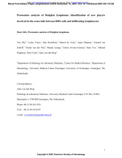 Proteomics analysis of Hodgkin lymphoma