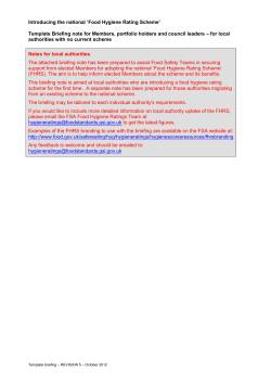 Introducing the national `Food Hygiene Rating Scheme` Template