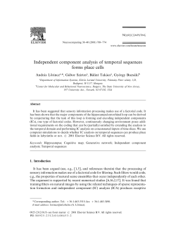 Independent component analysis of temporal sequences forms