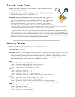 Toss - A - Name Game Advisory Corners