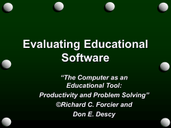 Evaluating Educational Software