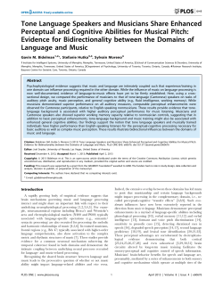 Tone Language Speakers and Musicians Share Enhanced