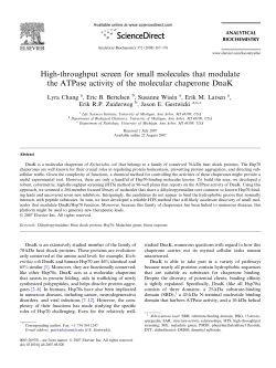 High-throughput screen for small molecules that modulate the
