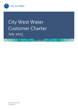 Customer charter summary 2013-2018