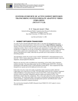 systems overview of active subnet diffusion transcoding system for