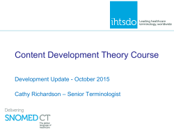 IHTSDO_Content Development Theory Course_ELAG update