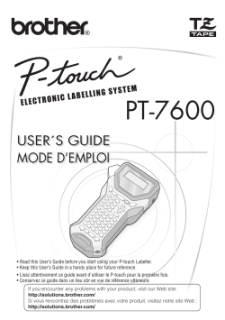 PT-7600 - Brother International