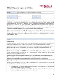Job Description Template - GAIN - Global Alliance for Improved
