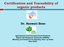 Certification and Traceability of organic products