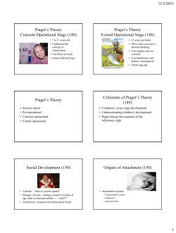 Piaget`s Theory Concrete Operational Stage (148)
