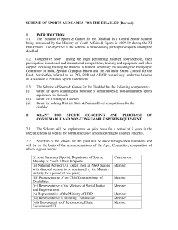 SCHEME OF SPORTS AND GAMES FOR THE DISABLED (Revised
