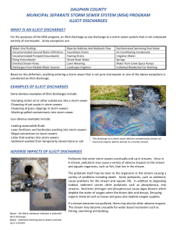 (ms4) program illicit discharges - Dauphin County Conservation