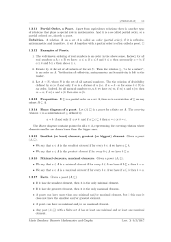 11 1.3.11 Partial Order, a Poset. Apart from equivalence relations