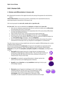 Unit 1 - human cells