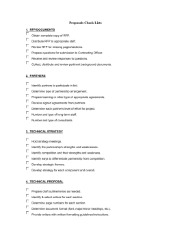 Proposals Check Lists - TAG