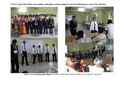 CNLU Legal Aid Cell has successfully undertaken various initiatives