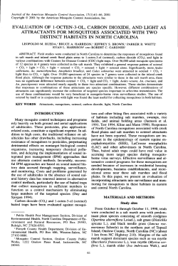 evaluation of 1-octen-3-ol, carbon dioxide. and light as attractants for