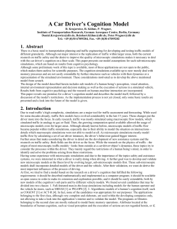 A Car Driver`s Cognition Model