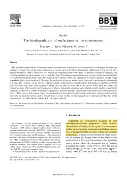 The biodegradation of surfactants in the environment