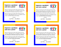 Improve a grade(s) and win a prize! Improve a grade(s) and win a