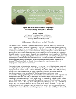 Cognitive Neuroscience of Language