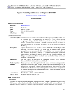 Applied Probability and Statistics for Engineers 2016/2017 Course