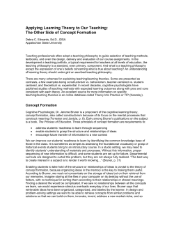 Applying Learning Theory to Our Teaching: The Other Side of