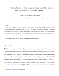 Generalization of Euler-Lagrange Equations to Find Min-max