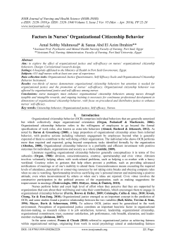 Factors in Nurses` Organizational Citizenship Behavior