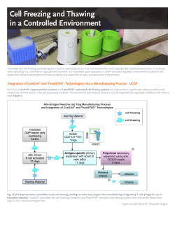 Cell Freezing and Thawing in a Controlled Environment