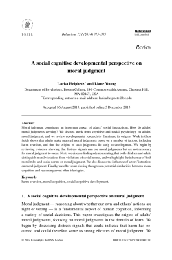 Review A social cognitive developmental perspective on moral