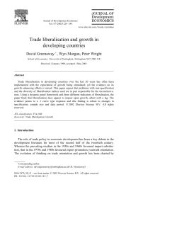 Trade liberalisation and growth in developing countries